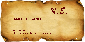 Meszli Samu névjegykártya